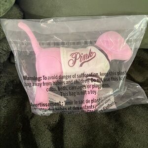 PINK Victoria's Secret Pink and White Dog Plush